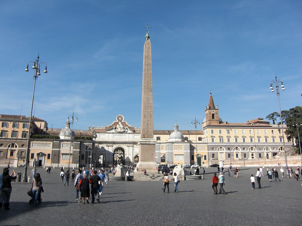Roma - Obelisco Flaminio en la Piazza del Popolo