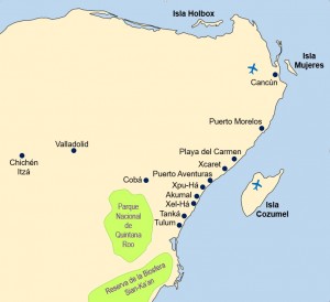 mapa Riviera Maya