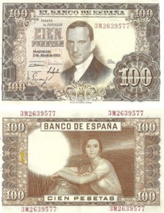 Billete de 100 pesetas