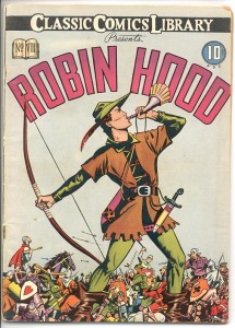 Portada de un ejemplar de Classic Comics sobre Robin Hood