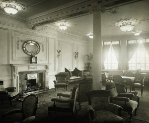 Sala de lectura del Titanic.